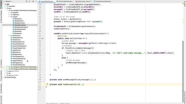 Firebase Social Media App - 38 Group Chat - Send Messages смотреть онлайн