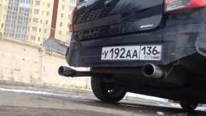 Холодный запуск Гранта Спорт на выхлопе Subaru Sound
