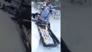 охота на мотобуксировщике.