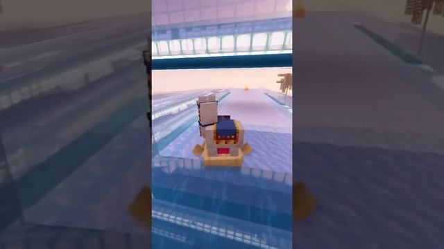 Minecraft: I built a race track -ice version #shorts #youtubeshorts #minecraft