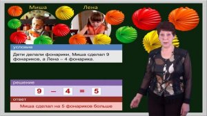 Математика 1 класс. Урок 30. Составление задачи по рисунку, решению и ответу (2012)