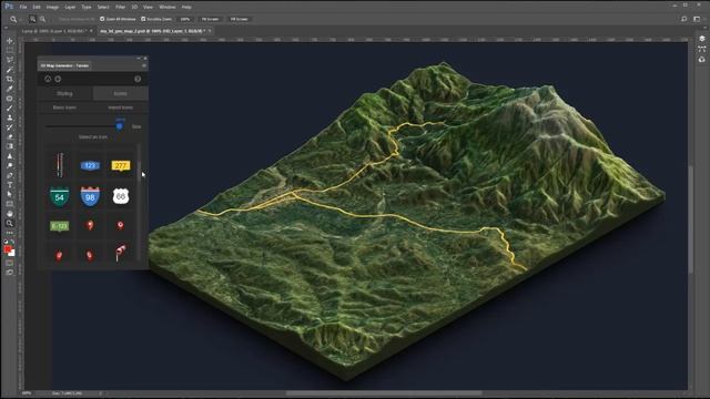 From Google Maps and heightmaps to 3D Terrain - 3D Map Generator Terrain - Photoshop смотреть онлайн