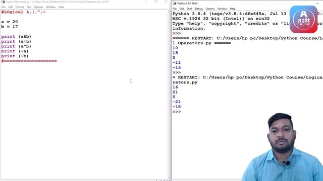 Python Logical & Bitwise Operators in Hindi  with example | A2IT Online