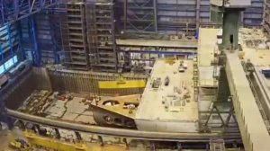 Производство круизного лайнера. Видео охватывает процесс около 6 лет.