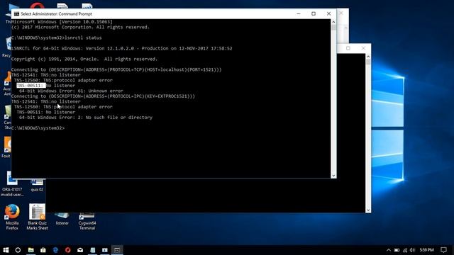 Oracle Listener how to handle error message ORA 12541 TNS no listener смотреть онлайн
