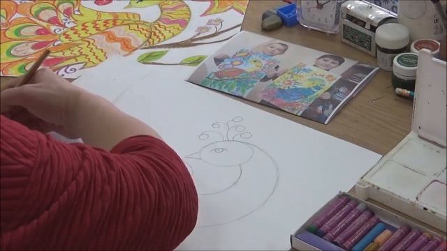 Мастер-класс "Акварельная Жар-птица". ЧАСТЬ 1 смотреть онлайн