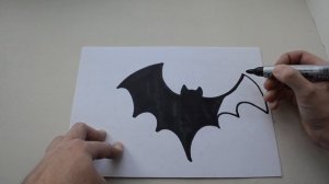 Рисуем летучую мышь!) Хэллоуин!