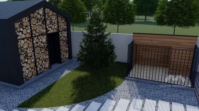 Проект одноэтажного жилого дома в скандинавском стиле. Scandinavian style one-storey house project. смотреть онлайн