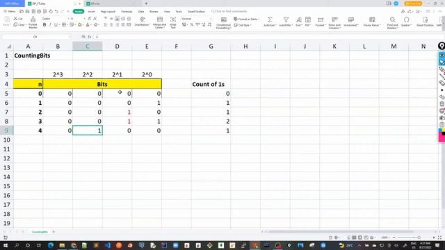 61 - Counting Bits - Dynamic Programming approach 1