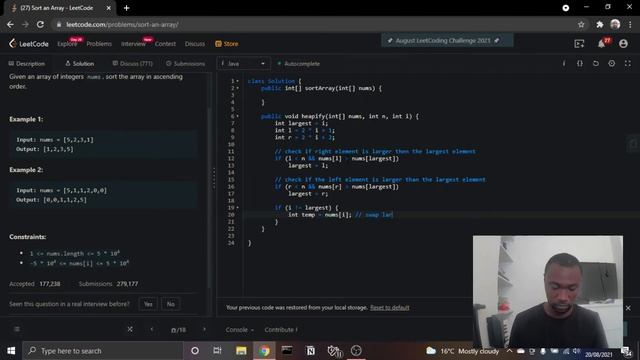 Sort an Array | Heapsort | Java смотреть онлайн