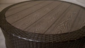 Журнальный круглый столик из искусственного ротанга