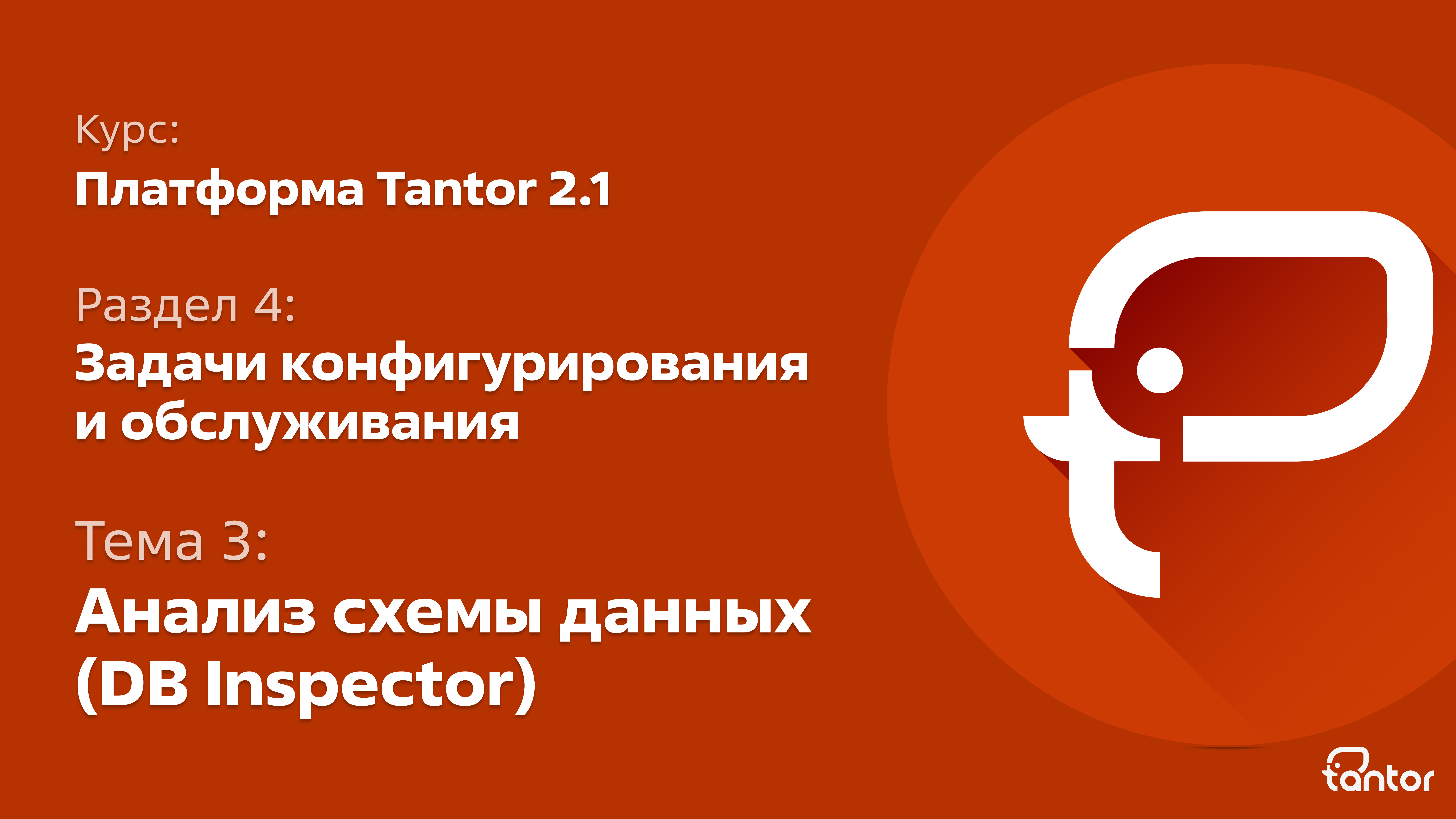 4 раздел. Задачи конфигурирования и обслуживания. Тема 3: АНАЛИЗ СХЕМЫ ДАННЫХ (DB INSPECTOR)