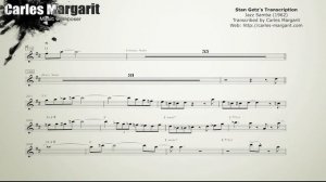 One Note Samba (Samba De Uma Nota So)-Stan Getz's (Bb) Transcription. Transcribed by Carles Margari