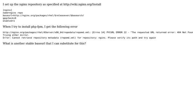 DevOps & SysAdmins: Nginx Repomd.xml 404 Not Found