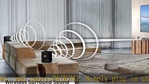 SAMSUNG SWA-9200S Wireless Rear Speaker Kit, Upgrade Soundbar System to True Surround Sound Experie