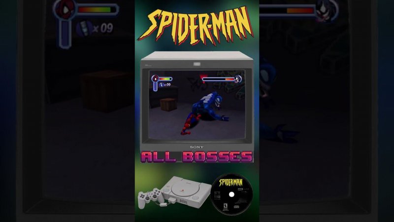 Spider-man - All Bosses #shorts #ps1 #retro #allboss