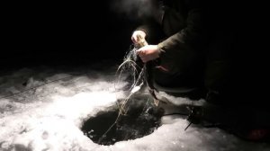 Ловля рыбы сетями зимой. Проверка промысловых рыболовных сетей.