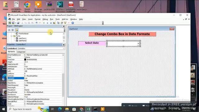 Excel VBA USERFORMS Format Dates in Combobox | Change Combobox in Date Formate смотреть онлайн