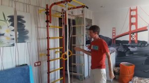Ниагара детская шведская стенка с навесным турником в квартиру, обзор.