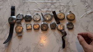 Все Часы СССР купленные на БАРАХОЛКАХ 1 часть