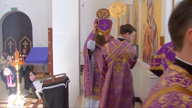 великопостная Литургия и встреча великих святынь Георгия Победоносца в г. Талдыкорган смотреть онлайн