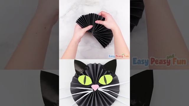 Как сделать из бумаги милого чёрного котёнка?
