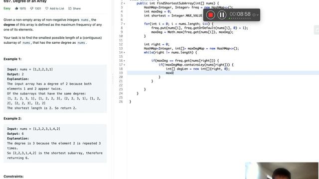 Leetcode 697 - Degree of an Array смотреть онлайн