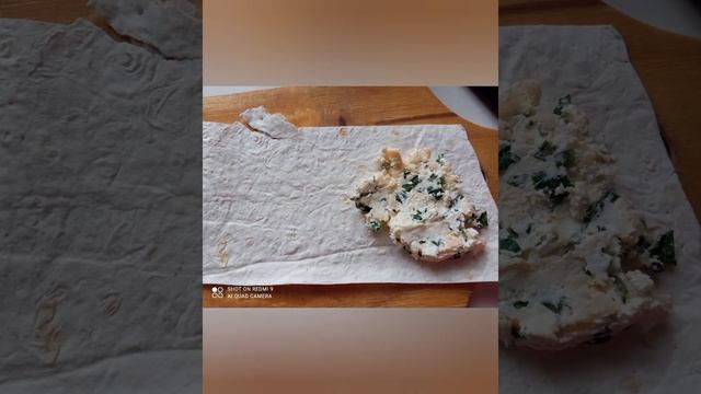 Треугольники с творогом, зеленью и сыром. Вкусные треугольники из лаваша.#рекомендации #готовимдома