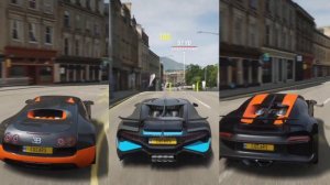 Forza Horizon 4 Track Comparison: Bugatti Divo vs. Bugatti Chiron vs. Bugatti Veyron SS