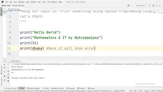 Hello World in Python | Print anything using Python | #python #pythonprogramming #pythontutorial