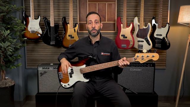 Fender Player Precision Bass Pau Ferro - 3 Tone Sunburst смотреть онлайн