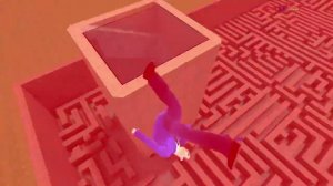 феолетовый парень бегает за мной в лаберинте