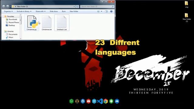 Making Python Say Marry Chrismas In 23 Diffrent languages