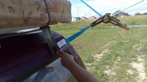 Крепление груза стяжной лентой