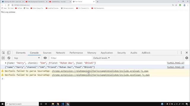 JavaScript Tutorial: Working with JSON in JavaScript | Web Development Tutorials #62