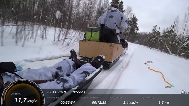 Мотобуксировщик как средство передвижения для охотников.