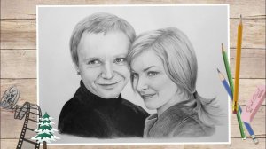 Ирония судьбы. Портрет Нади и Жени графитовыми карандашами.
