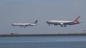 4K | Parallel Landing at San Francisco Airport