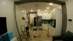 Установка раздвижной стеклянной перегородки