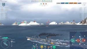 Rare premium destroyer "Álvaro de Bazán" on map Islands of Ice - World of Warships
