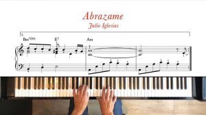 Abrazame - Julio Iglesias. Piano tutorial + sheet music. Early intermediate.