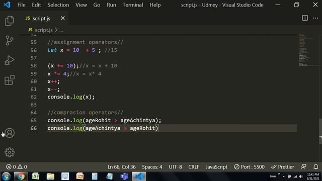 4  Operators in javaScript