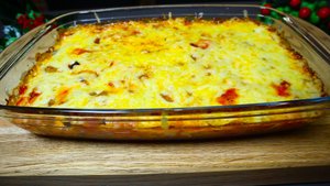 Запеканка из баклажанов простая в приготовлении. Идея для быстрого и вкусного ужина.