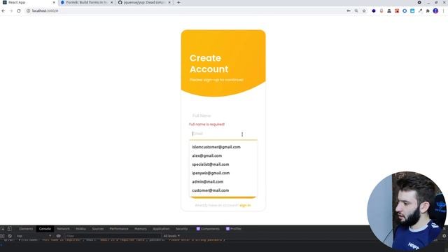 React Form validation and Linking with API (Backend) | BEGINNERS REACt.JS Formik w/ EXPRESSJS Serve