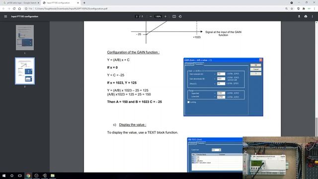 Schneider Electric Zelio logic controller PT100 temperature probe wiring/set up, sample program. En
