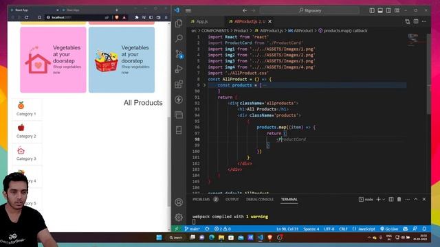 React JS Project Building: Homepage & Categories - Grocery Store | E-commerce Site | GeeksforGeeks
