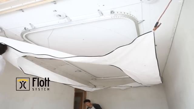 Монтаж многоуровневых натяжных потолков с комплектующими Flott System. смотреть онлайн