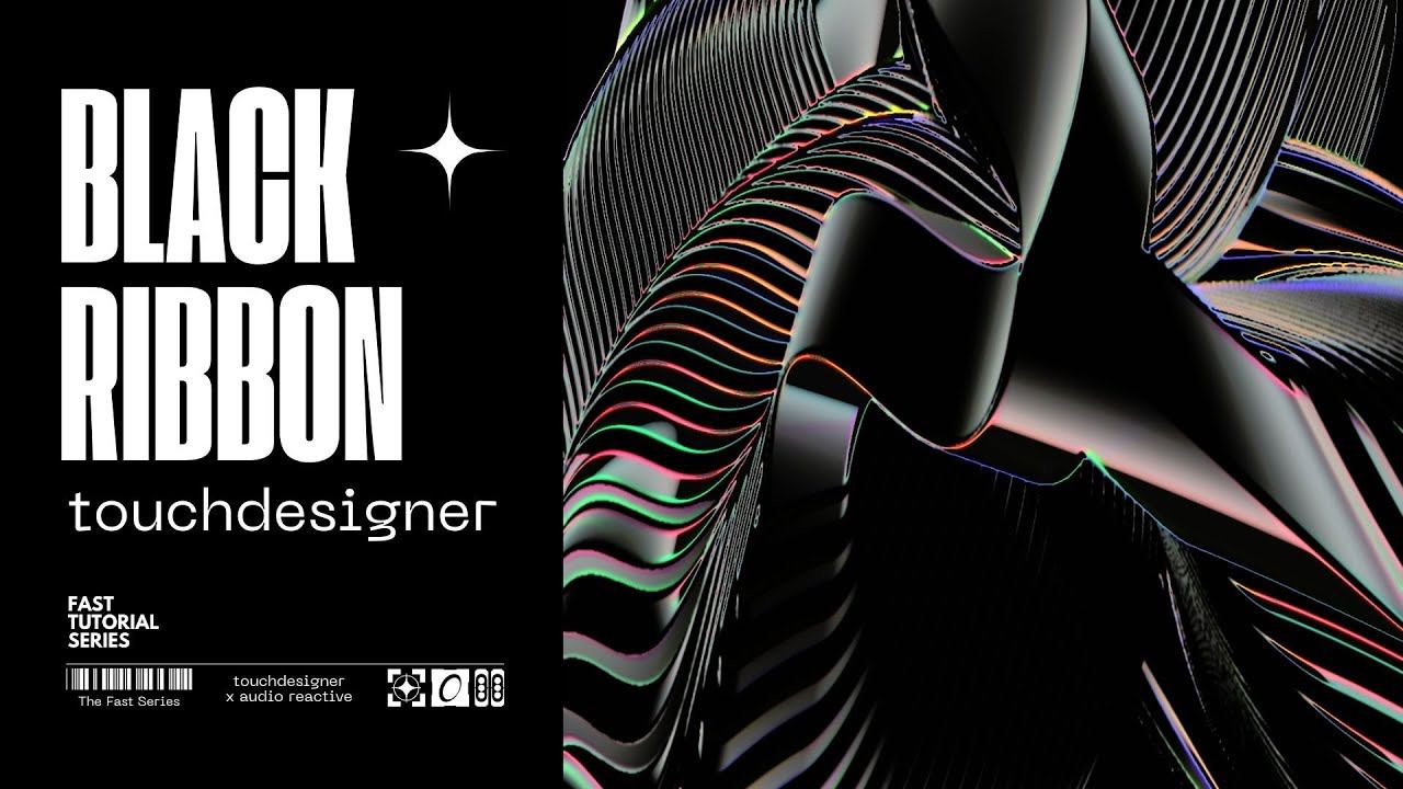 Touchdesigner Tutorial: Generative Black Undulating Ribbon with RayTK for Poster Design