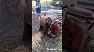 Щепорез из металлолома (пробное испытание) с ДВС УД-1