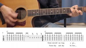 Have You Ever Seen The Rain (CCR) Acoustic Guitar  Tutorial( TAB)